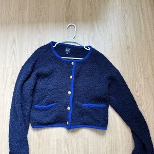 GAP Dark Blue Cardigan with Gold Accents